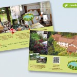 Faltblattflyer 6-seitig im Wickelfalz für eine Pension - Gestaltung und Druck