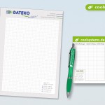 Schreibblöcke in den Größen A6 und A4 und dazu passenden Kugelschreiber im Corporate Design